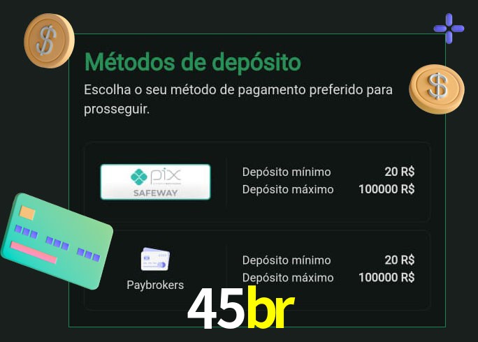 O cassino 45br oferece uma grande variedade de métodos de pagamento